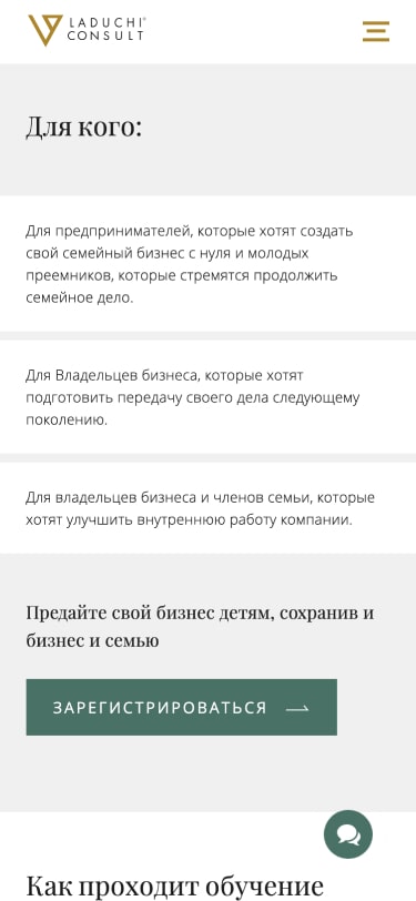 Дизайн landing page Laduchi Consult 2